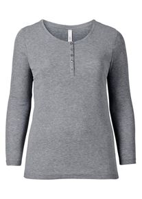 sheego Casual, Damen Langarmshirt, Grau