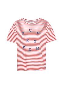 Funky Buddha, Damen T-Shirts, Rot / Weiß