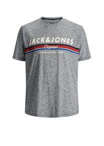 Jack & Jones JACK & JONES, Herren T-shirt, Graumeliert / Dunkelrot / Schwarz / Wei&szlig;