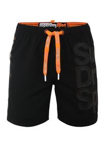 Superdry, Herren Badeshorts 'TOKYO SPORT SWIM SHORT', Orange / Schwarz