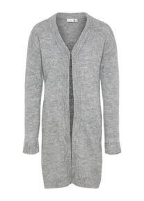 name it, M&auml;dchen Cardigan 'NKFVAFIA LS LONG KNIT CARD NOOS', Grau