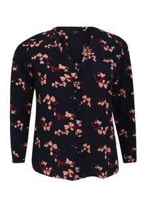 Vero Moda Curve, Damen Bluse 'SAGA', Nachtblau / Rosa