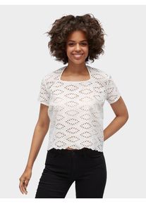 Tom Tailor Denim, Damen Kurzarmbluse, Weiß