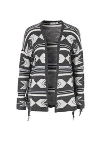 Fransa, Damen Strickjacke, Hellblau / Grau / Weiß