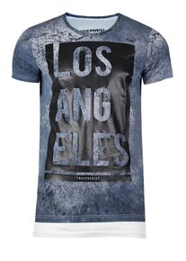 Trueprodigy, Herren T-Shirt 'L.A. Dream', Rauchblau / Wollwei&szlig;