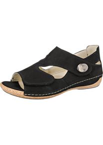 Waldläufer WALDLÄUFER, Damen Sandalen 'Heliett', Schwarz / Weißmeliert