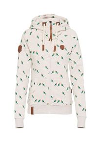 Naketano, Damen Sweatjacke 'Brazzo Doofmann', Hellgrau / Gr&uuml;n / Koralle