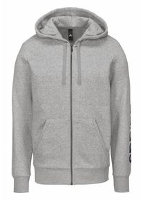 adidas Performance, Herren Kapuzensweatjacke 'ESSENTIALS LINEAR FULL-ZIP HOOD FLEECE', Hellgrau