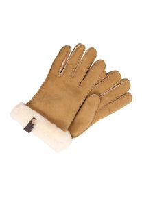 UGG Australia UGG, Damen Handschuhe 'Shorty Glove with leather trim', Cappuccino
