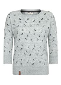 Naketano, Damen Pullover 'Maja Big Anchor', Navy / Grünmeliert