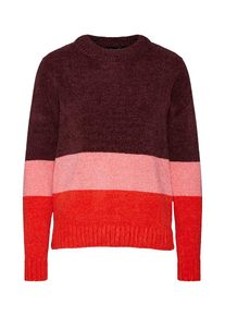 Sisters Point, Damen Pullover 'HENNA-BLOCK', Rosa / Burgunder / Hellrot
