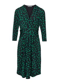 Heine, Damen Druckkleid, Grün / Schwarz