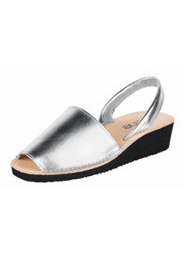Heine, Damen Sandalette, Schwarz / Silber