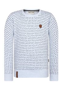 Naketano, Herren Pullover 'Halls Of Walhalla', Hellblau / Schwarz
