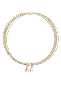 Firetti, Damen Kette 'Glanz, massiv', Gold / Apricot / Naturweiß