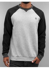Just Rhyse, Herren Pullover 'Raglan', Grau / Schwarz