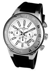 Jacques Lemans, Herren Chronograph 'Miami', Schwarz / Silber