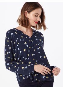 Tom Tailor, Damen Blusen 'printed blouse', Navy / Hellblau / Limone / Weiß
