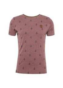 Naketano, Herren T-Shirt 'El Master Del Buscho', Bordeaux / Schwarz