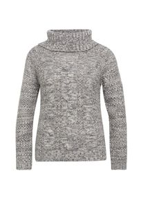 Tom Tailor, Damen Strickpullover, Basaltgrau / Wei&szlig;