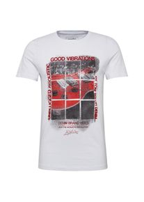 Tom Tailor Denim, Herren T-Shirt mit Foto-Print, Weiß