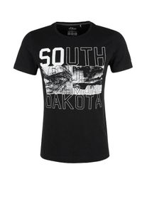 s.Oliver RED LABEL, Herren T-Shirt, Schwarz / Wei&szlig;