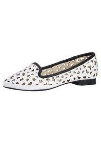 Heine, Damen Ballerina, Schwarz / Weiß
