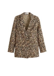 Mango, Damen Blazer 'Braid-n', Beige / Braun / Schwarz