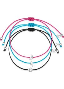 Glanzstücke München Glanzstücke München, Damen Armband, Hellblau / Pink / Schwarz / Silber