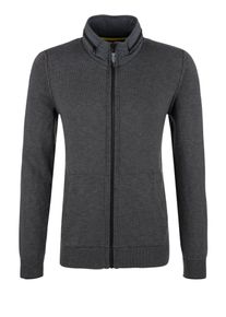 s.Oliver RED LABEL, Herren Strickjacke mit Kontrast-Details, Graumeliert