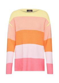 Zwillingsherz, Damen Pullover, Gelb / Pink / Orangerot