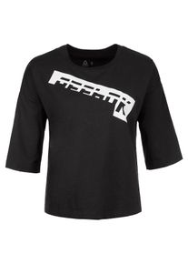 Reebok, Damen Trainingsshirt 'WOR Meet You There', Schwarz / Wei&szlig;