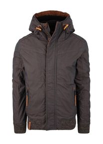 Naketano, Herren Jacke 'Kommt Ein Ei mit 1, 2, 3', Cognac / Schwarz