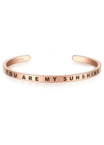 Nahla Jewels, Damen Armband mit YOU ARE MY SUNSHINE-Schriftzug, Rosegold / Schwarz