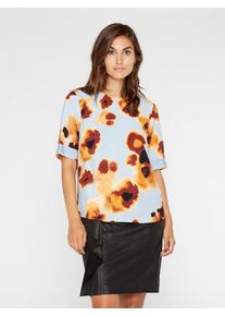 Y.A.S, Damen Bluse, Hellblau / Orange / Rostrot
