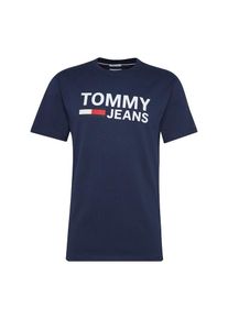 Tommy Jeans, Herren T-Shirt 'TJM TOMMY CLASSICS LOGO TEE', Dunkelblau / Weiß