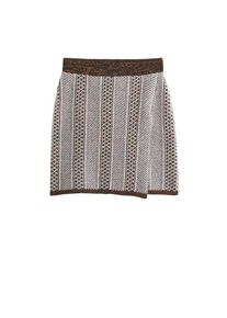 Mango, Damen Rock 'Tapiz', Nude / Braunmeliert