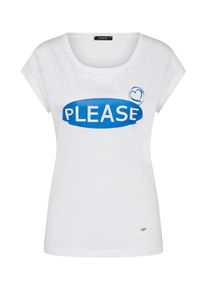 PLEASE, Damen T Shirt, Blau / Weiß
