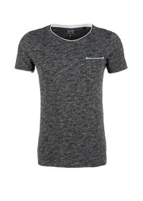 Q/S Designed By, Herren Melange-Shirt, Schwarz