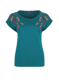 s.Oliver RED LABEL, Damen T Shirt, Blau / Himmelblau / Hellorange / Pink / Rosa
