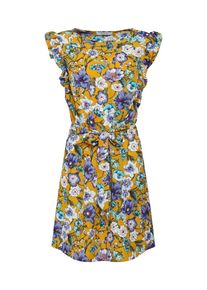 Vila, Damen Kleid, Blau / Gelb