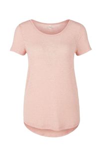 Q/S Designed By, Damen Shirt mit Lurex-Ringeln, Rosa