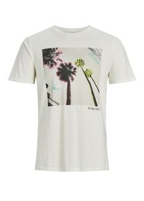 Jack & Jones JACK & JONES, Herren Print T-Shirt, Wei&szlig;