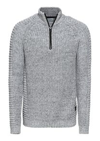 Jack & Jones JACK & JONES, Herren Pullover 'JCOKENDALL KNIT HALF ZIP', Hellgrau