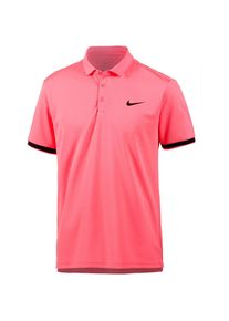 Nike, Herren Tennis Polo 'Dry Team', Pink / Schwarz