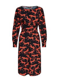 Only, Damen Kleid, Hellrot / Schwarz