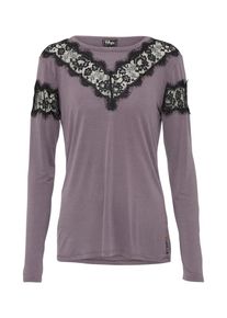 Khujo, Damen Langarmshirt 'ORNELLA', Mauve / Schwarz