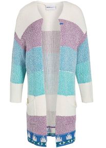 Khujo, Damen Strickjacke ' ENGRID ', Blau / Aqua / Hellblau / Helllila / Weiß