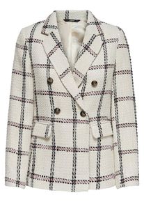 Only, Damen Blazer, Dunkelrot / Schwarz / Wollwei&szlig;