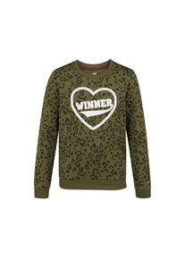 WE Fashion, Mädchen Sweatshirt 'ESTEL', Khaki / Weiß